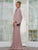 Marsoni by Colors MV1347 - Applique Cape Evening Gown In Pink