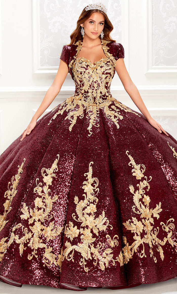 Princesa by Ariana Vara PR22030 - Strapless Novelty Sequin Ball Gown