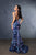 May Queen RQ8140 - Plunging Sleeveless Prom Gown In Blue