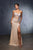 May Queen RQ8151 - Rhinestone Sheer Corset Prom Gown In Brown