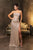 May Queen RQ8155 - Elegant Rhinestone Strapless Prom Gown In Brown