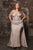 May Queen RQ8162 - Rhinestone-Embellished Off-Shoulder Prom Gown In Brown