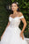 May Queen RQ8166 - Off-Shoulder Lace Applique Bridal Gown In White