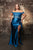 May Queen RQ8173 - High Slit Sequin Evening Dress In Blue