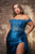 May Queen RQ8173 - High Slit Sequin Evening Dress In Blue