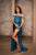 May Queen RQ8173 - High Slit Sequin Evening Dress In Blue