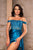 May Queen RQ8173 - High Slit Sequin Evening Dress In Blue