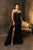 May Queen RQ8178 - Off-Shoulder Beaded Prom Gown In Black