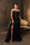 May Queen RQ8178 - Off-Shoulder Beaded Prom Gown In Black