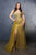 May Queen RQ8178 - Off-Shoulder Beaded Prom Gown In Gold