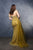 May Queen RQ8178 - Off-Shoulder Beaded Prom Gown In Gold