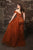 May Queen RQ8187 - Beaded Sleeveless Prom Gown In Orange