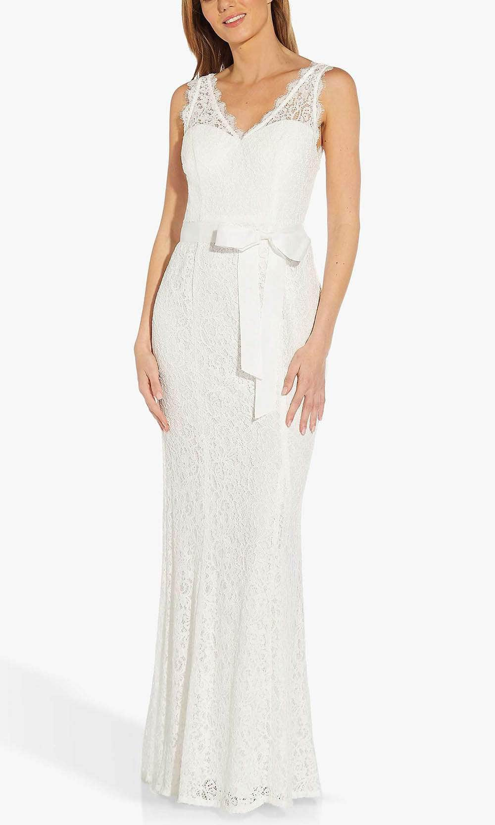 Adrianna Papell 091890120 Sleeveless Lace Evening Dress