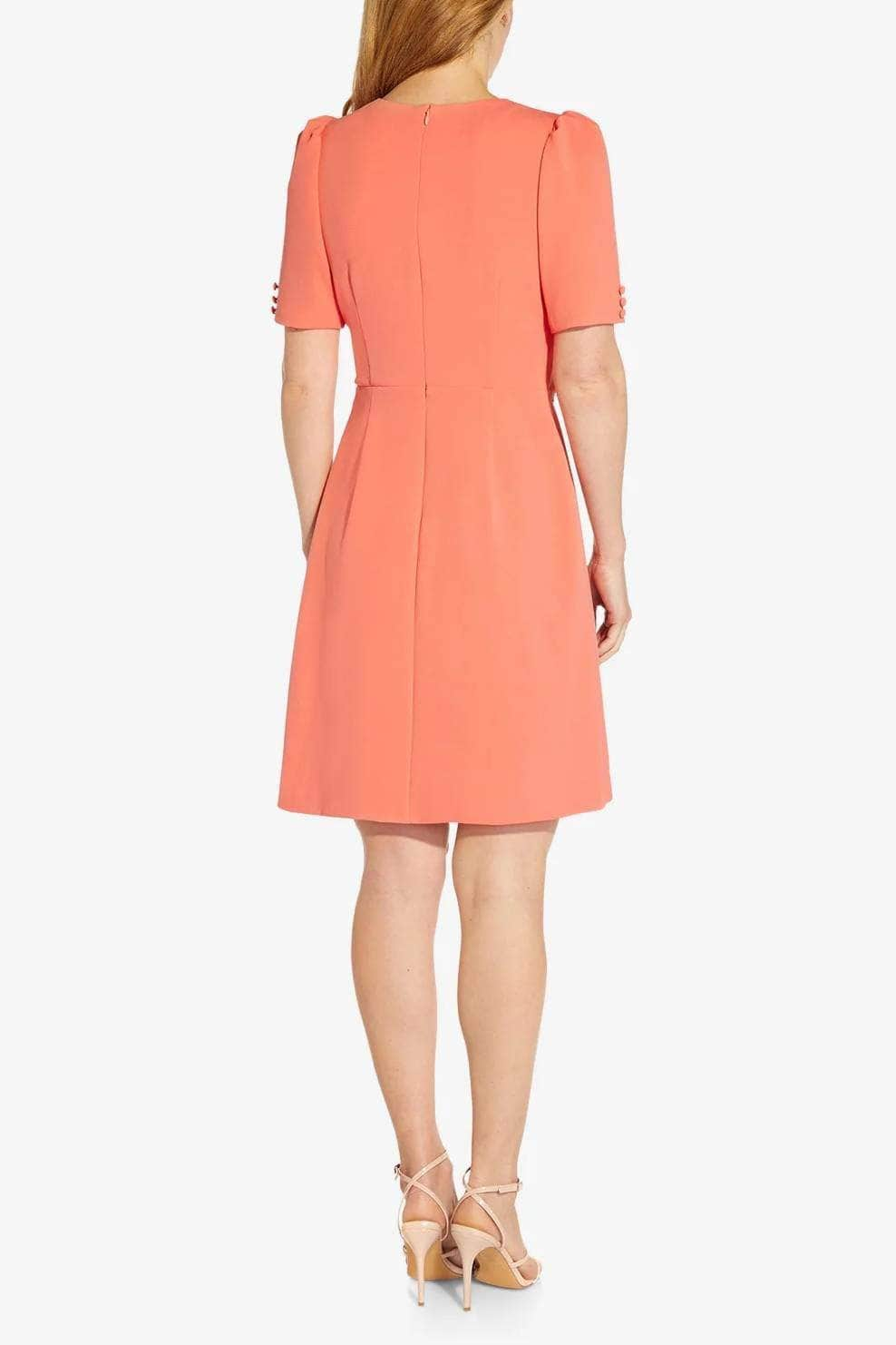 Adrianna Papell AP1D104632 V Neck Short Sleeve Cocktail Dress