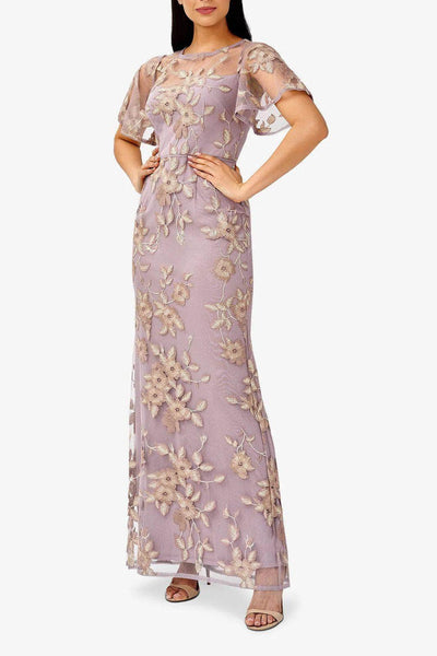 adrianna papell floral embroidered illusion dress bestow.in