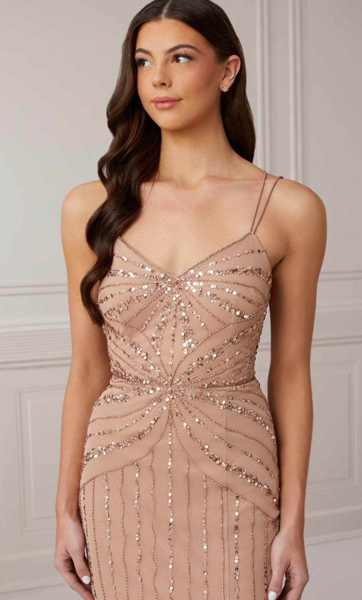 Adrianna papell rose gold sequin outlet dress