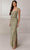 Adrianna Papell Platinum 40425 - Long Column Gown Prom Dresses 0 / Sage