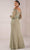 Adrianna Papell Platinum 40437 - Beaded Bishop Sleeve Surplice Dress Long Dresses