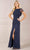 Adrianna Papell Platinum 40438 - Bateau Neck Evening Dress Evening Dresses 0 / Navy