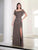 Adrianna Papell Platinum 40457 - Sequined Short Sleeve Long Dress Special Occasion Dress