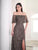 Adrianna Papell Platinum 40457 - Sequined Short Sleeve Long Dress Special Occasion Dress