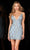 Aleta Couture 1020 - Lattice Sequins Cocktail Dress Cocktail Dresses 000 / Peri Silver