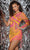 Aleta Couture 1021 - Long Sleeve Multicolor Dress Cocktail Dresses 000 / Hot Pink Multi