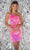 Aleta Couture 1039 - Sequin One Shoulder Dress Cocktail Dresses 000 / Hot Pink