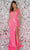 Aleta Couture 1115 - Beaded Plunging V-Neck Prom Gown Special Occasion Dress 000 / Cinderella Pink