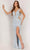 Aleta Couture 1115 - Beaded Plunging V-Neck Prom Gown Special Occasion Dress 000 / Sky Blue