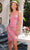 Aleta Couture 1288 - Stripe Asymmetrical Cocktail Dress Cocktail Dresses 000 / Cinderella Pink Multi