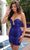 Aleta Couture 1295 - Strapless Fitted Bodice Cocktail Dress Homecoming Dresses 000 / Royal