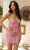 Aleta Couture 1326 - Strapless Patterned Cocktail Dress Homecoming Dresses 000 / Georgia Pink