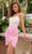 Aleta Couture 1338 - Lattice Beaded Cocktail Dress Cocktail Dresses 000 / Ivory Hot Pink