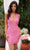 Aleta Couture 1360 - Stripe Sequin Cocktail Dress Homecoming Dresses 000 / Cinderella Pink