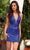 Aleta Couture 1360 - Stripe Sequin Cocktail Dress Homecoming Dresses 000 / Royal