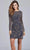 Aleta Couture 20 - Embellished Long Sleeve Cocktail Dress Cocktail Dresses 000 / Navy/Rose Gold