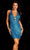 Aleta Couture 479 - Ladder Strap Ornate Cocktail Dress Cocktail Dresses 000 / Sapphire Blue