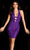 Aleta Couture 479 - Ladder Strap Ornate Cocktail Dress Cocktail Dresses 000 / Sparkling Purple