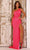 Aleta Couture 704L - Asymmetrical Neck Sleeveless Prom Gown Prom Dresses 000 / Bright Pink