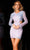 Aleta Couture 709 - Long Sleeve Cutout Dress Cocktail Dresses 00 / Blue/Purple Ombre