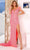 Aleta Couture 904 - Feather Embellished Cold Shoulder Prom Gown Prom Dresses 000 / Hot Pink