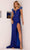 Aleta Couture 904 - Feather Embellished Cold Shoulder Prom Gown Prom Dresses 000 / Royal