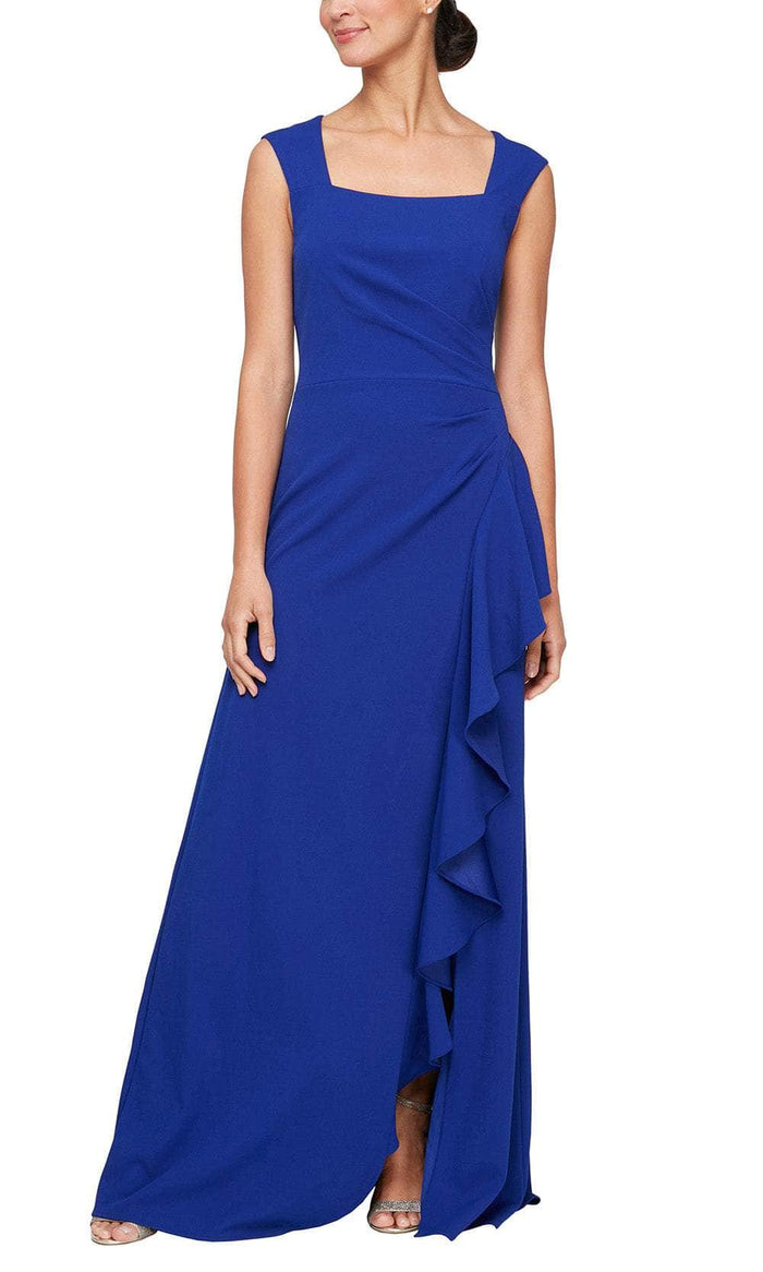 Alex Evenings 5160414 - Ruffled Detail Square Formal Dress Evening Dresses 2 / Royal