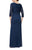 Alex Evenings 81122469 - Evening Dress with Scalloped Lace Accents Mother Of The Bride Dresses 8 / Navy