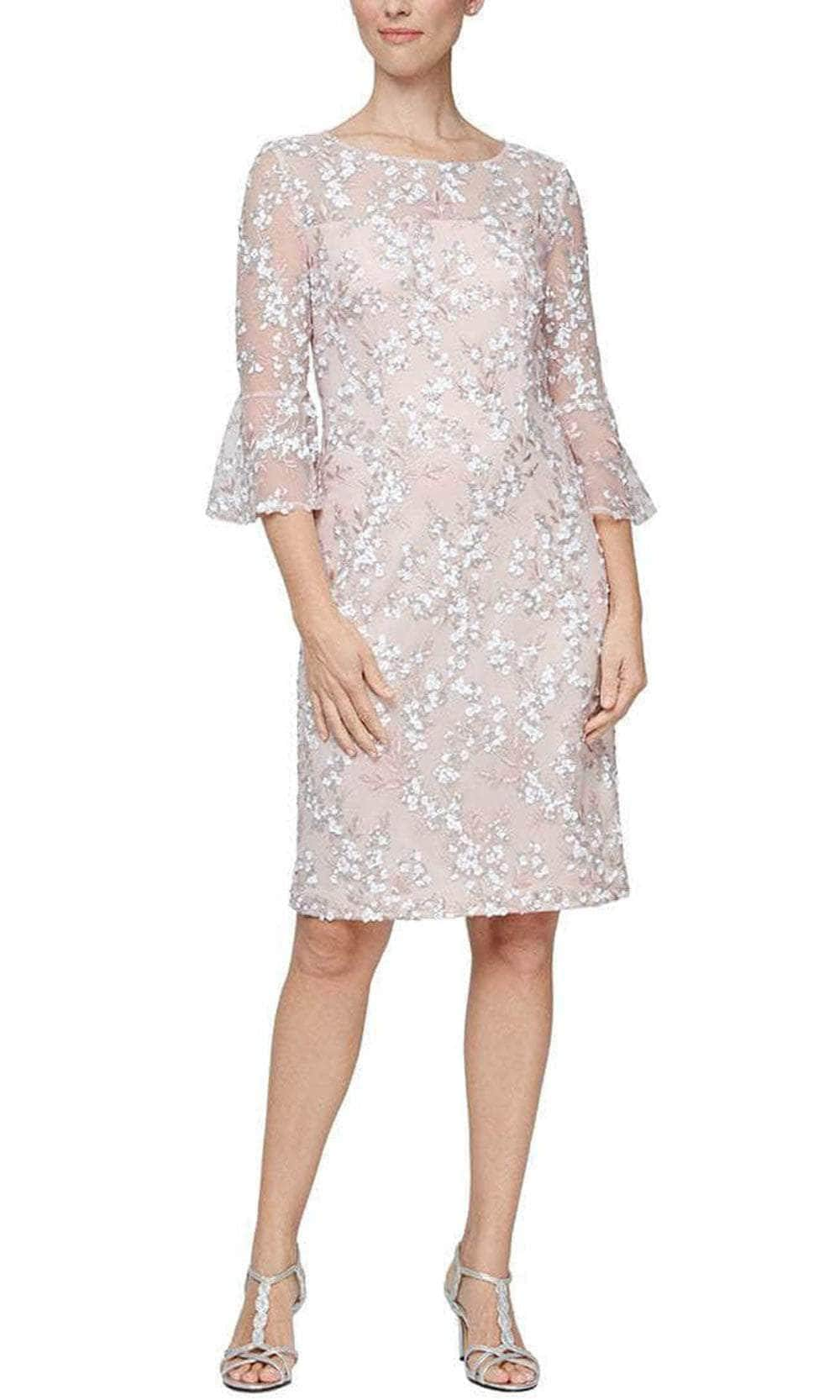 Alex Evenings 81171268 Quarter Sleeved Midi Laced Dress