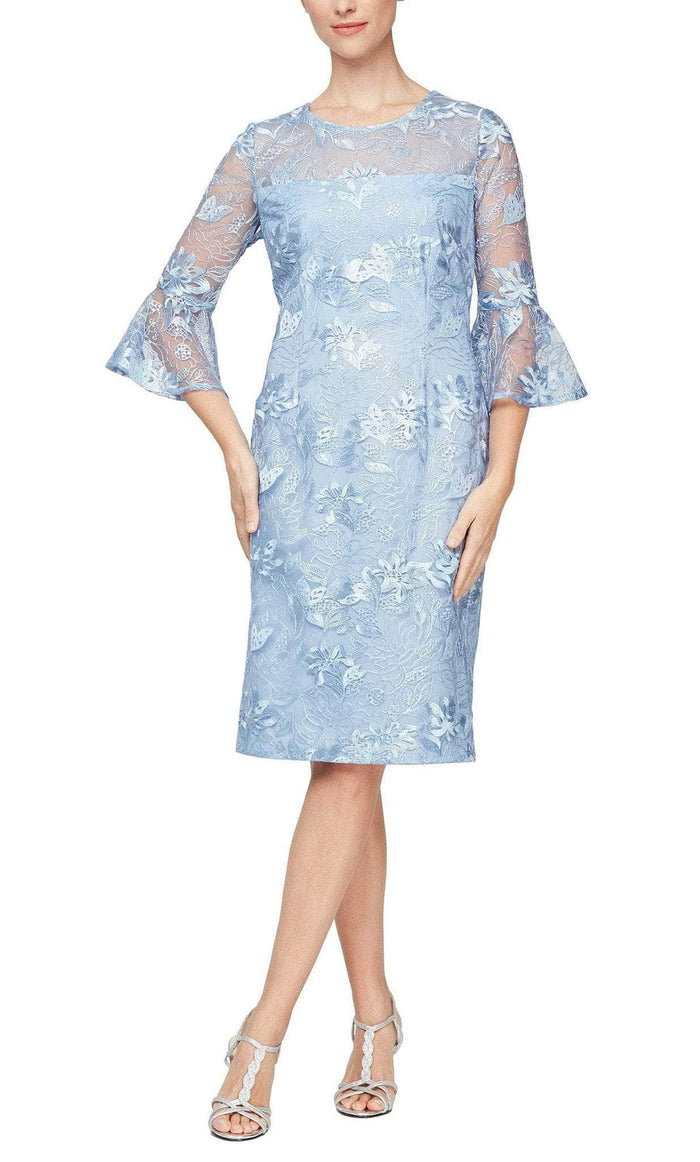 Alex Evenings 81171276 - Bell Sleeve Lace Formal Dress Mother of the Bride Dresses 2 / Hydrangea