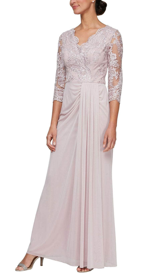 Alex Evenings 81171560 - Embroidered Sheer Sleeve Formal Dress Mother of the Bride Dresses