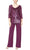 Alex Evenings 8196808 - Quarter Sleeve Two-Piece Pantsuit Formal Pantsuits 2 / Plum