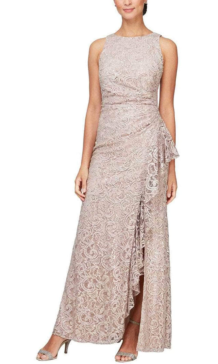 Alex Evenings - 82122434 Sequin Sleeveless Long Dress Evening Dresses 8P / Buff